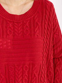 WOMEN'S LONG BELL SLEEVE KNIT PULLOVER SWEATER