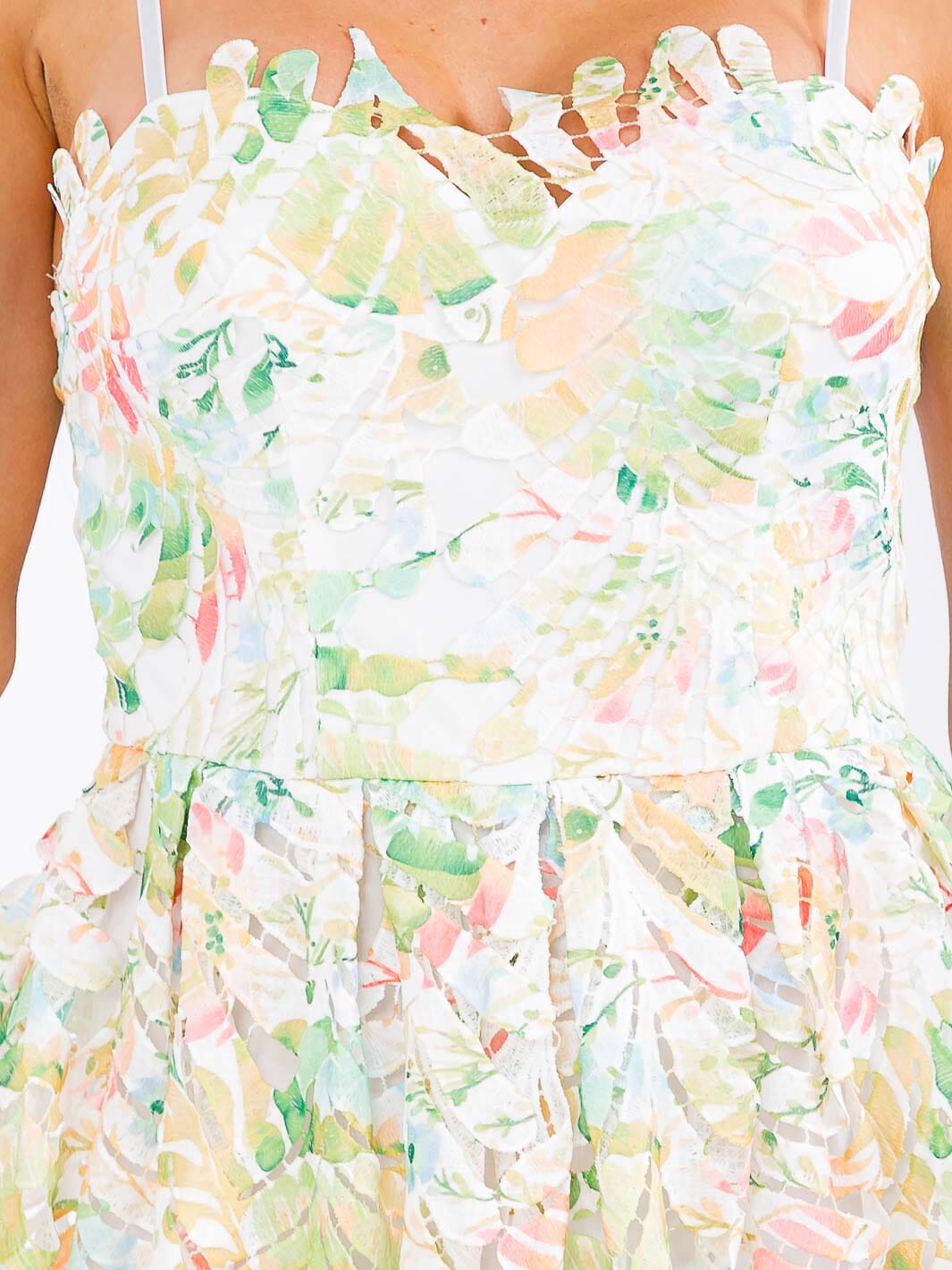 WOMEN'S SLEEVELESS DETAILED FLORAL MAXI DRESS