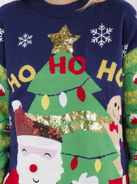 WOMEN'S LONG SLEEVE CHRISTMAS GRAPHIC PULLOVER SWEATER