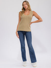 WOMEN'S SLEEVELESS CROCHET TANK TOP