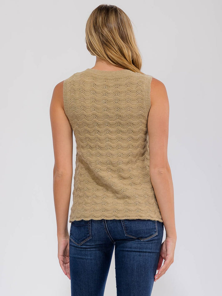 WOMEN'S SLEEVELESS CROCHET TANK TOP
