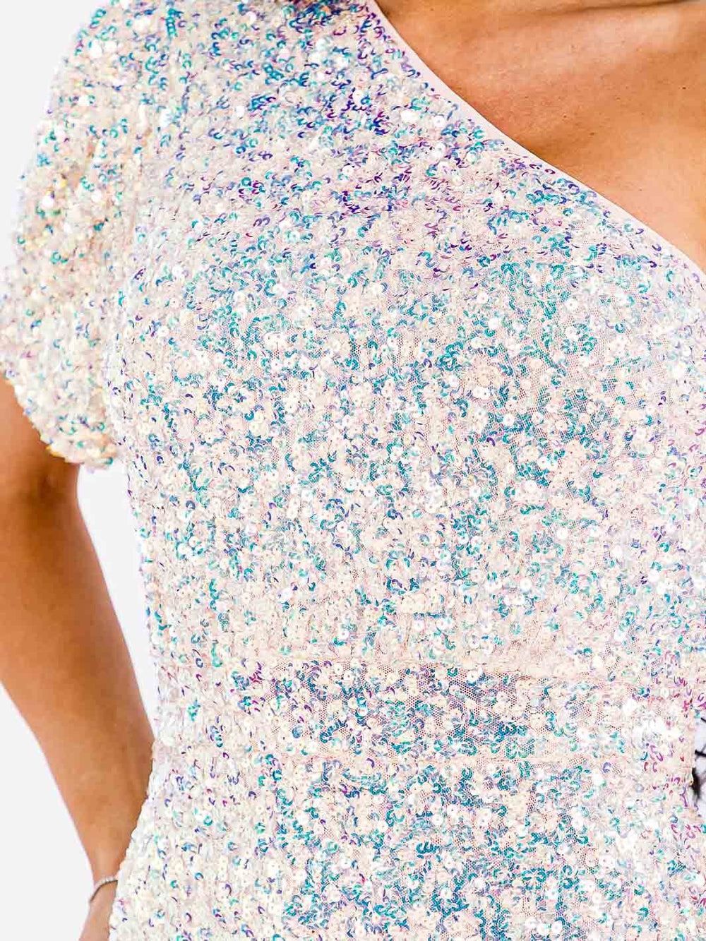 WOMEN'S ONE SHOULDER BODYCON SEQUINS MINI DRESS