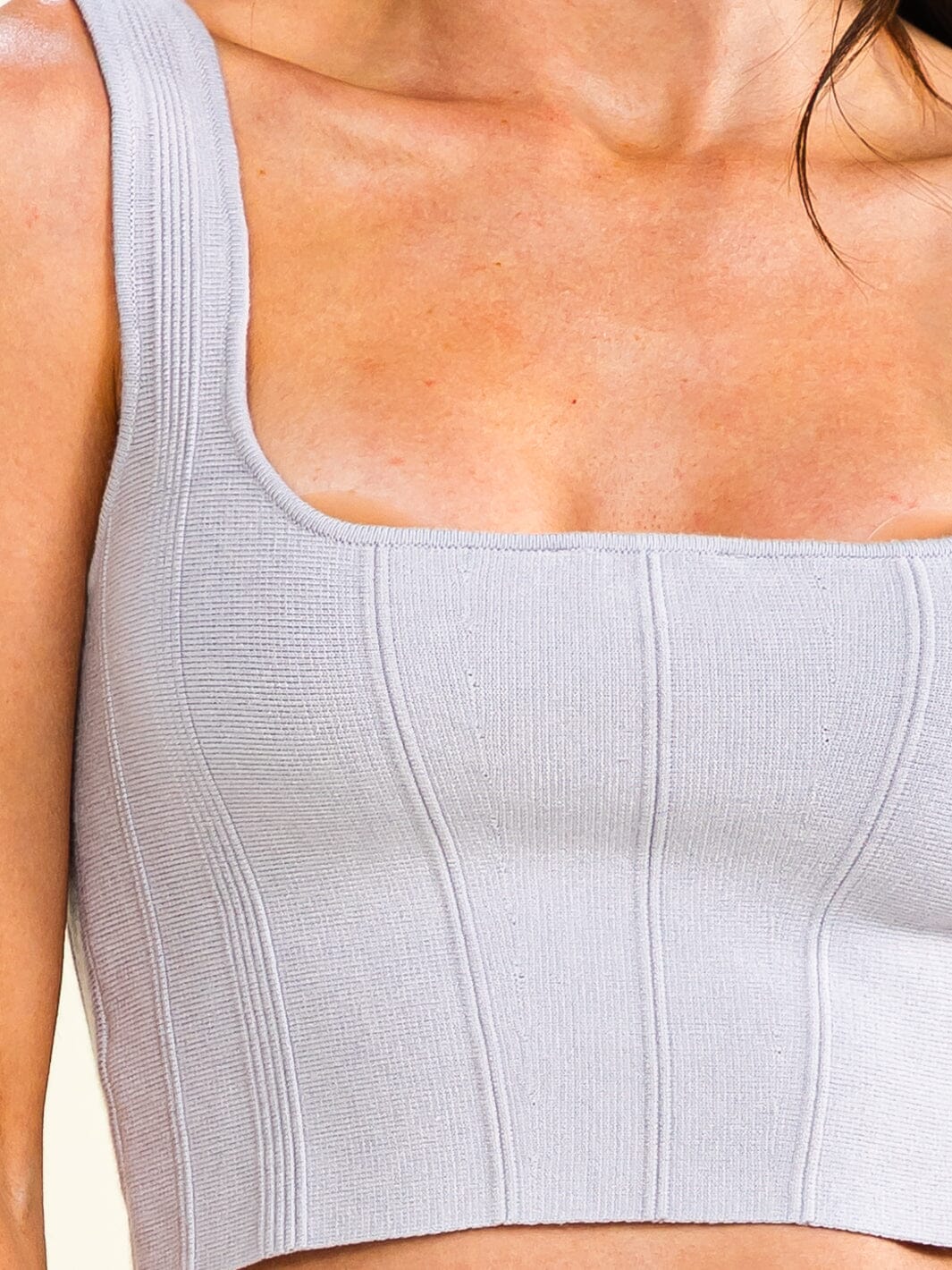 *******WOMEN'S SLEEVELESS SQUARE NECK RIBBED CROP TOP