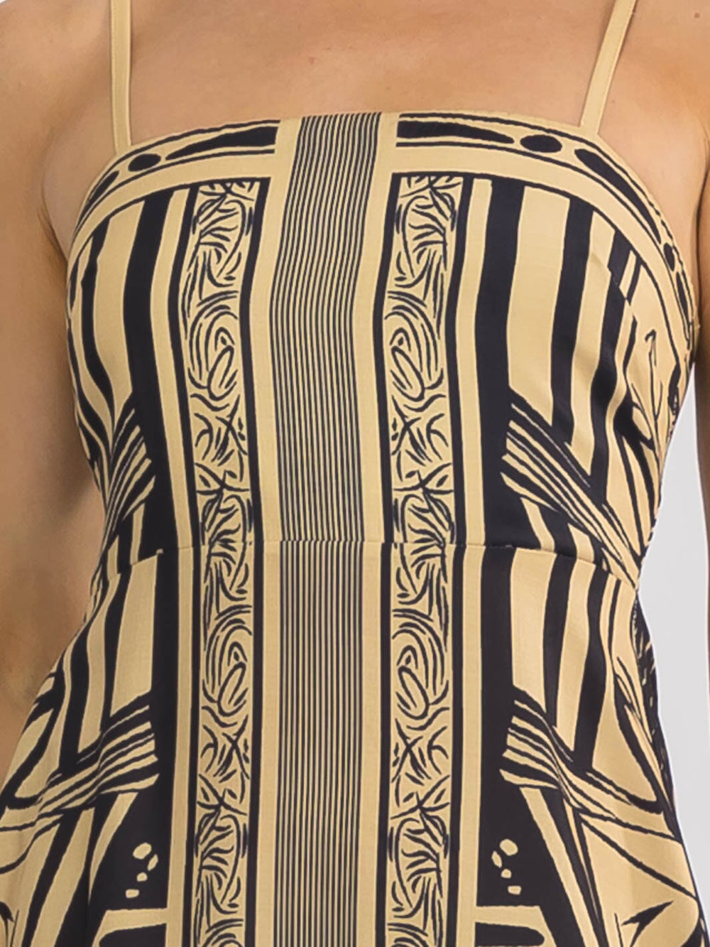 WOMEN'S SLEEVELESS SMOCK MULTI PRINT BODYCON MAXI DRESS