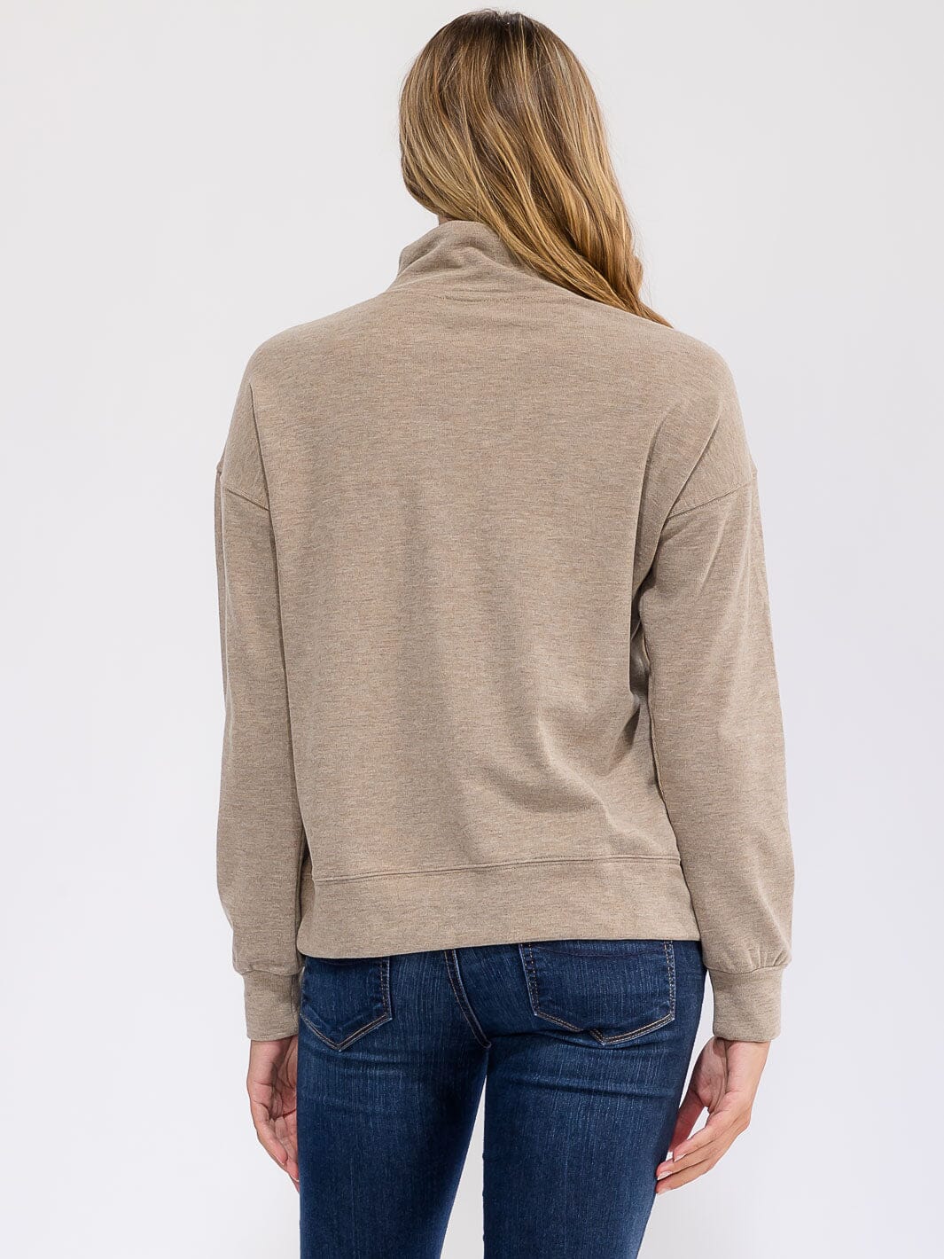 WOMEN'S LONG SLEEVE LACE UP PULLOVER SWEATER