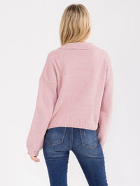 WOMEN'S LONG SLEEVE BUTTON CLOSURE SWEATER