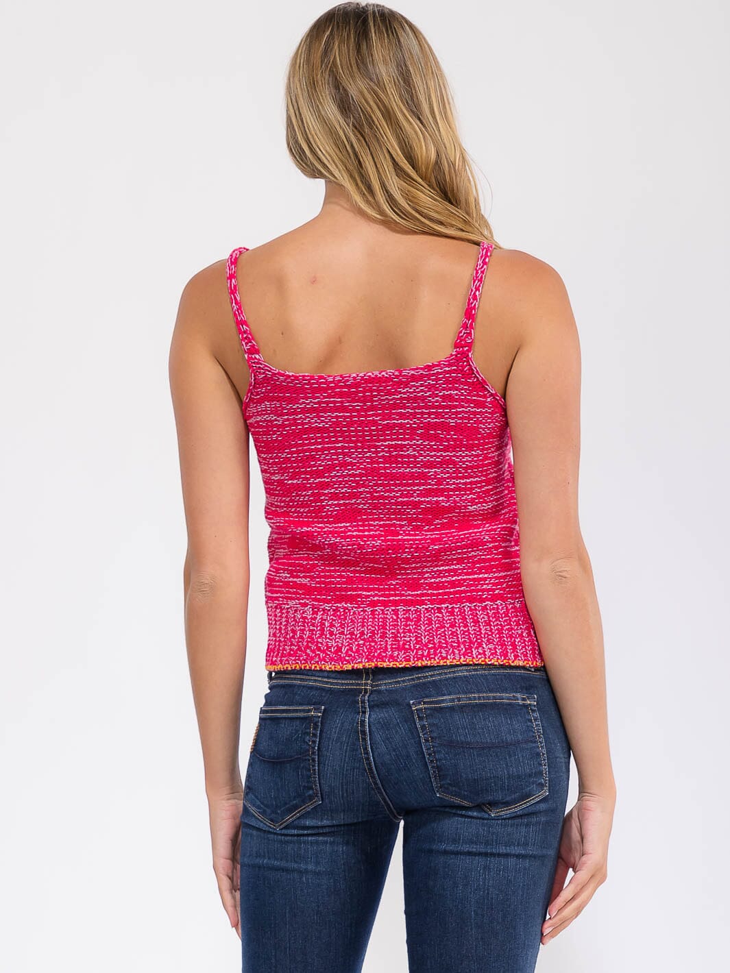 WOMEN'S SLEEVELESS V-NECK KNIT TANK TOP