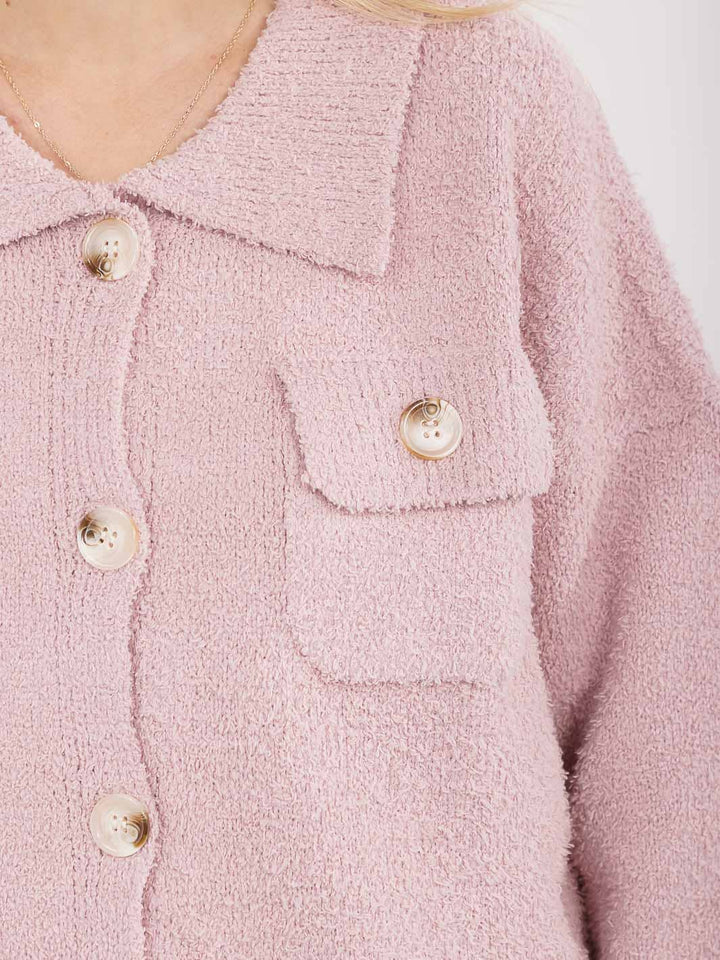 WOMEN'S LONG SLEEVE BUTTON CLOSURE SWEATER