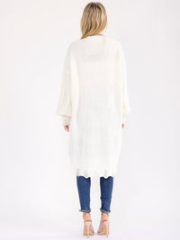 WOMEN'S LONG SLEEVE BUTTON CLOSURE FRONT POCKETS KNIT CARDIGAN
