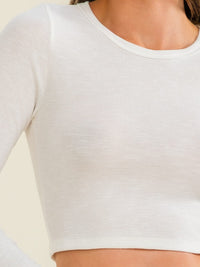 ENTRO WOMEN'S LONG SLEEVE BASIC CROP TOP
