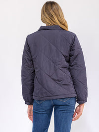 WOMEN'S LONG SLEEVE FRONT POCKETS ZIPPER CLOSURE SHERPA PUFFER JACKET