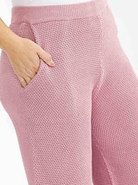 PLUS SIZE ELASTIC WAIST FRONT POCKETS WIDE LEG DETAILED PANTS