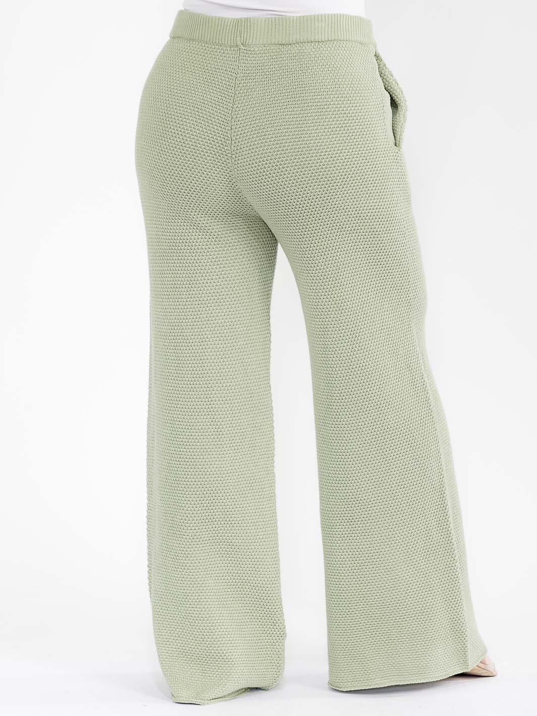 PLUS SIZE ELASTIC WAIST FRONT POCKETS WIDE LEG DETAILED PANTS