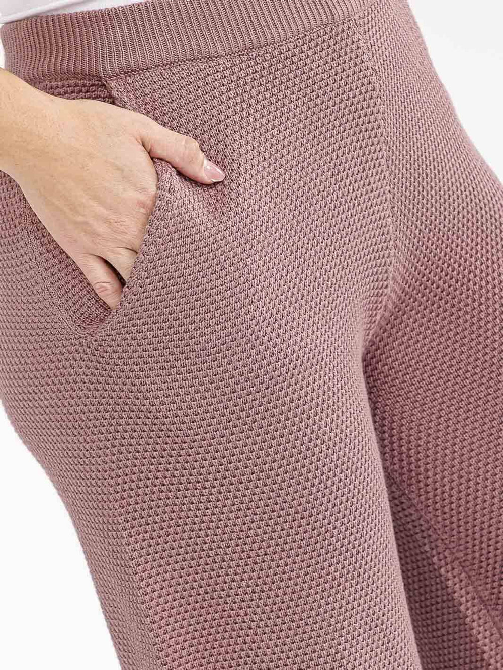 PLUS SIZE ELASTIC WAIST FRONT POCKETS WIDE LEG DETAILED PANTS