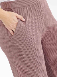 PLUS SIZE ELASTIC WAIST FRONT POCKETS WIDE LEG DETAILED PANTS