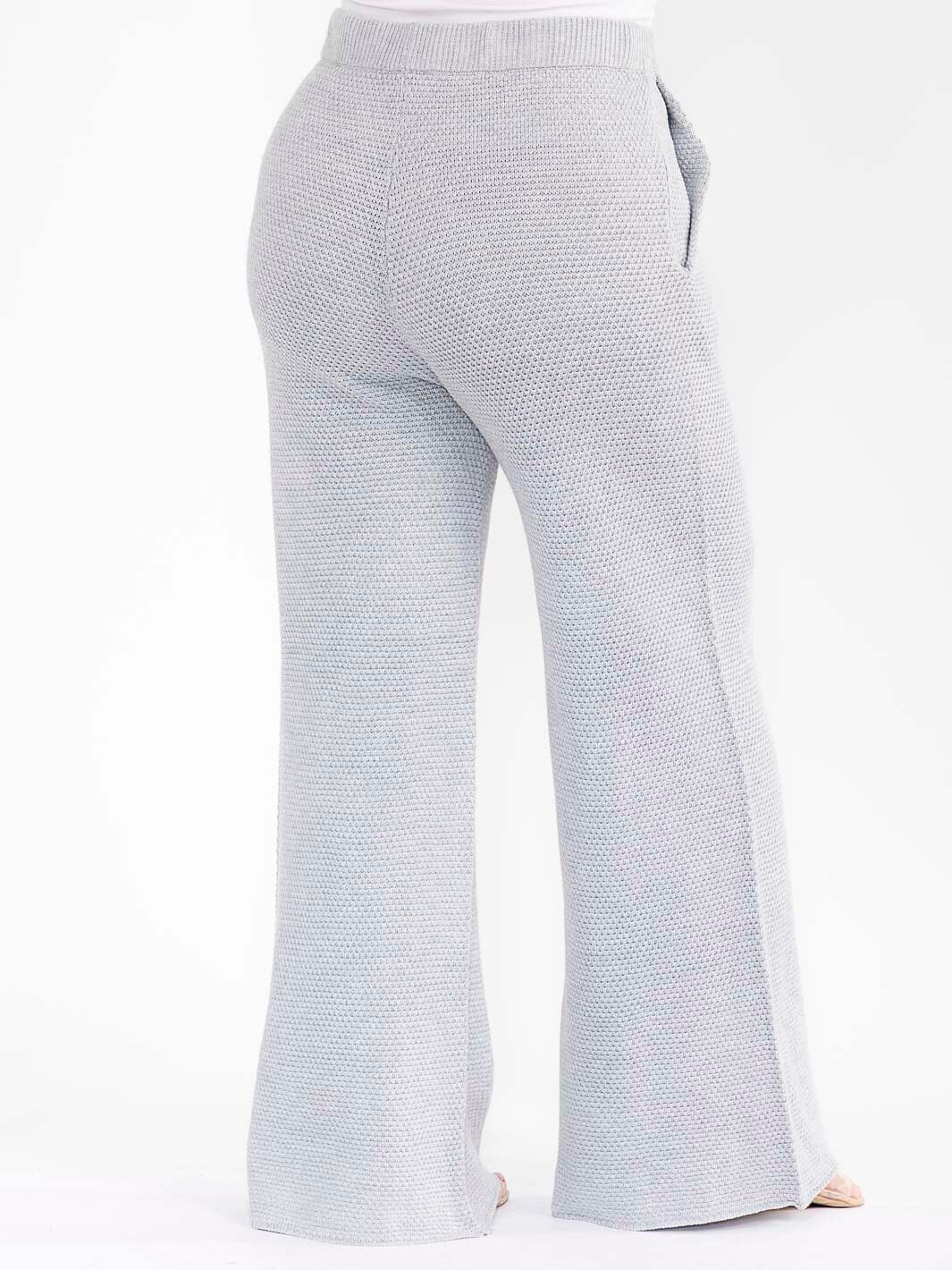 PLUS SIZE ELASTIC WAIST FRONT POCKETS WIDE LEG DETAILED PANTS