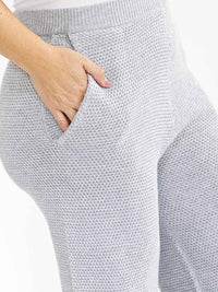 PLUS SIZE ELASTIC WAIST FRONT POCKETS WIDE LEG DETAILED PANTS