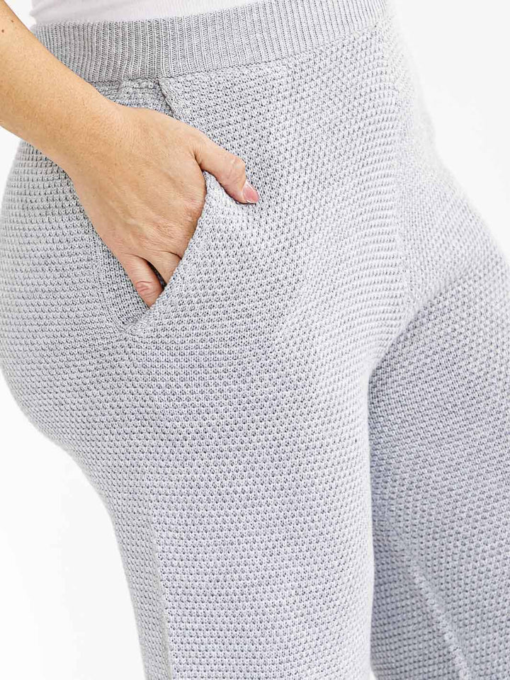 PLUS SIZE ELASTIC WAIST FRONT POCKETS WIDE LEG DETAILED PANTS