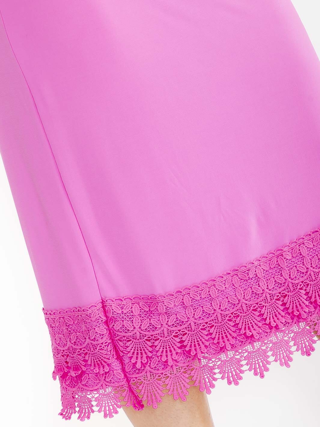 PLUS SIZE ELASTIC WAIST CROCHET BOTTOM HEM MIDI SKIRT