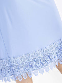 PLUS SIZE ELASTIC WAIST CROCHET BOTTOM HEM MIDI SKIRT