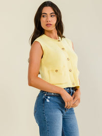ENTRO WOMEN'S SLEEVELESS BUTTON UP FRONT POCKETS TOP