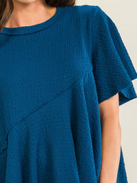ENTRO WOMEN'S SHORT SLEEVE TUNIC PEPLUM BLOUSE