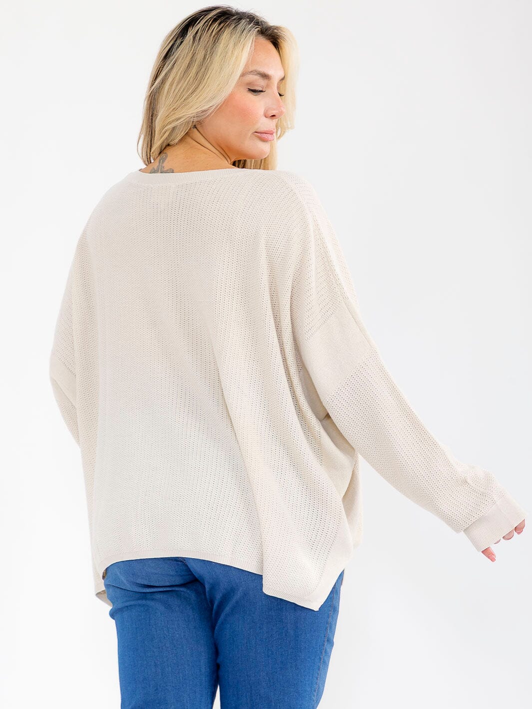 PLUS SIZE LONG SLEEVE PULLOVER KNIT SWEATER