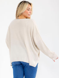 PLUS SIZE LONG SLEEVE PULLOVER KNIT SWEATER