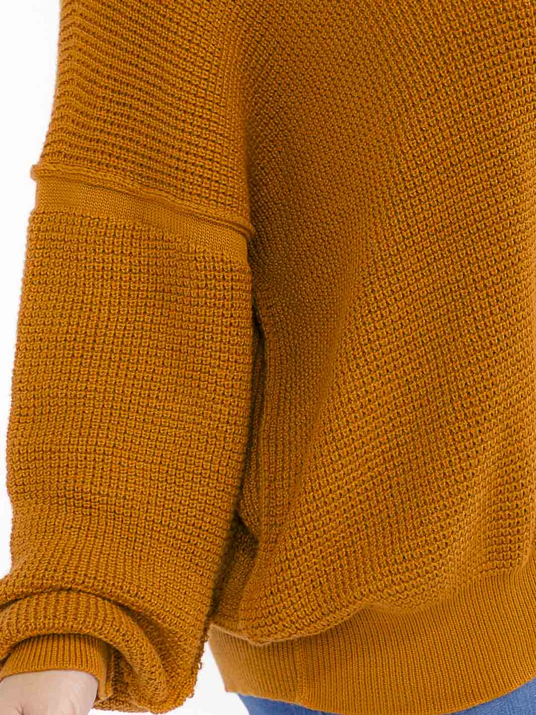 PLUS SIZE LONG SLEEVE V-NECK PULLOVER KNIT SWEATER