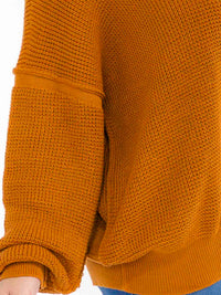 PLUS SIZE LONG SLEEVE V-NECK PULLOVER KNIT SWEATER