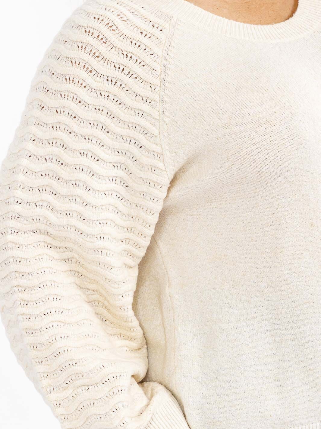 PLUS SIZE LONG DETAILED SLEEVE KNIT PULLOVER SWEATER