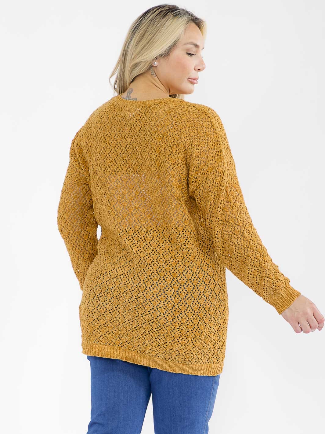 PLUS SIZE LONG SLEEVE KNIT TOP