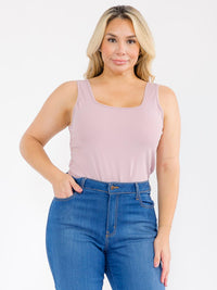 PLUS SIZE SLEEVELESS SOLID BODYSUIT