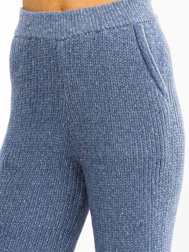 WOMEN'S ELASTIC WAIST FRONT POCKETS WIDE LEG PANTS