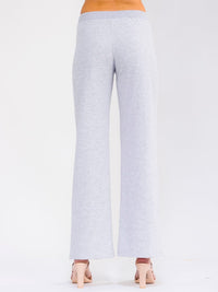 WOMEN'S ELASTIC WAIST SELF TIE GRAPHIC WIDE LEG PANTS