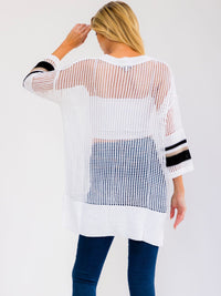 WOMEN'S SHORT SLEEVE KNIT PULLOVER COVER UP TOP
