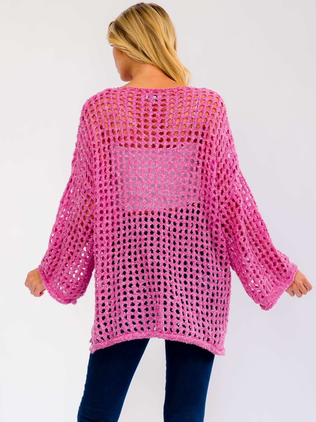 WOMEN'S LONG SLEEVE KNIT PULLOVER COVER UP TOP