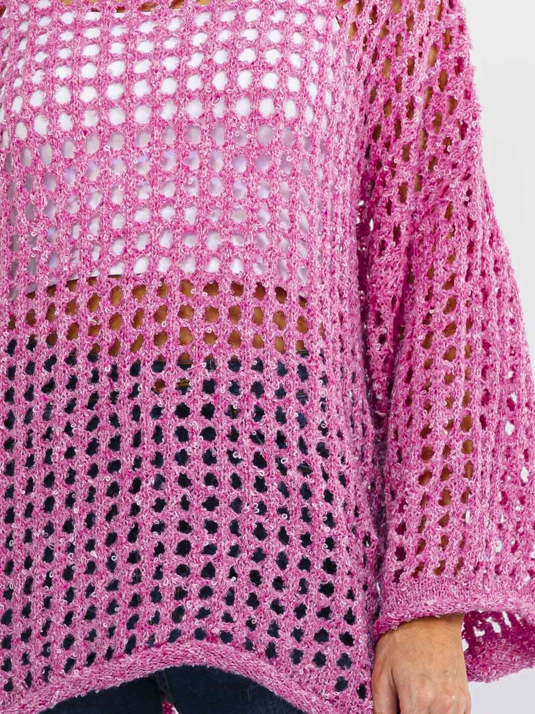 WOMEN'S LONG SLEEVE KNIT PULLOVER COVER UP TOP