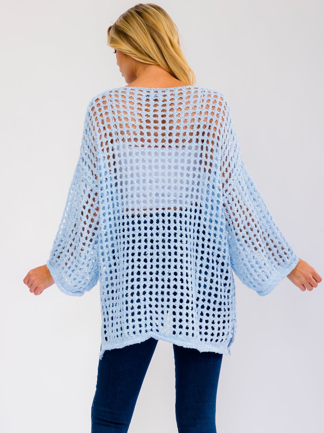 WOMEN'S LONG SLEEVE KNIT PULLOVER COVER UP TOP