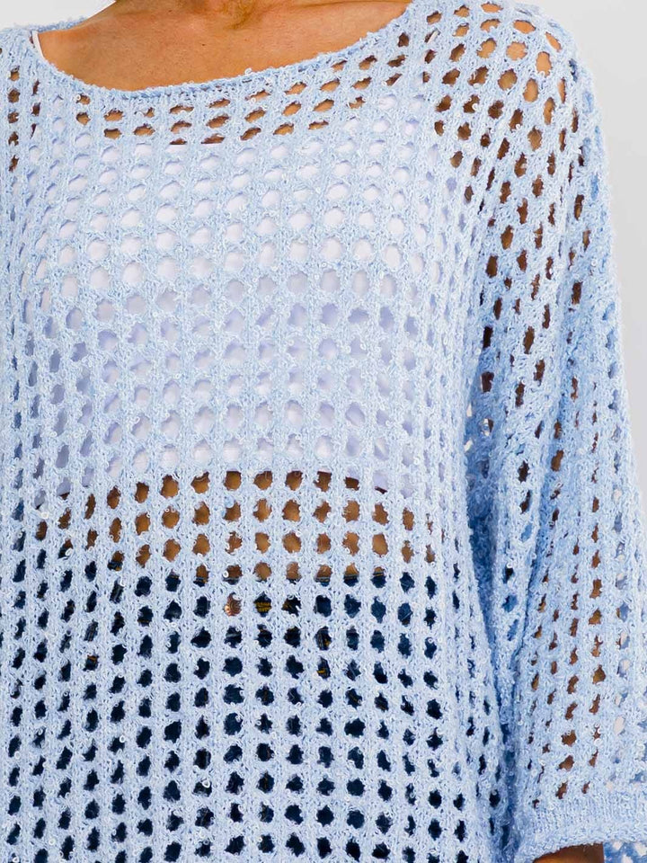 WOMEN'S LONG SLEEVE KNIT PULLOVER COVER UP TOP