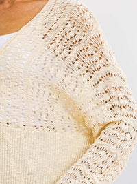 WOMEN'S LONG SLEEVE BUTTON CLOSURE KNIT CARDIGAN