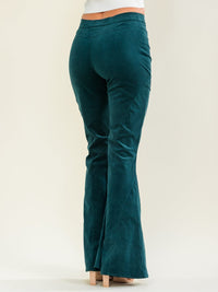 ENTRO WOMEN'S BUTTON CLOSURE BELL LEGS CORDUROY PANTS