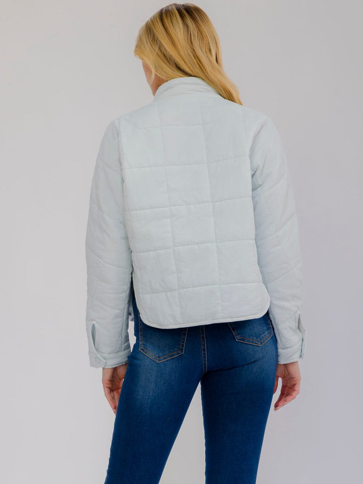 WOMEN'S LONG SLEEVE ZIP UP FRONT POCKETS PADDED JACKET