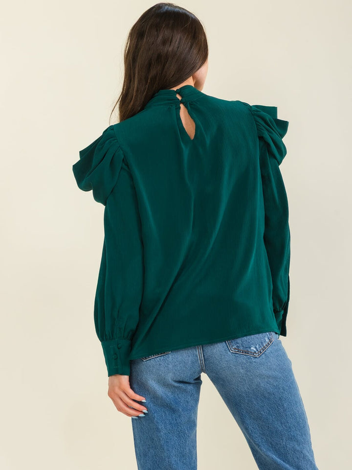 ENTRO WOMEN'S LONG SLEEVE SOLID BLOUSE