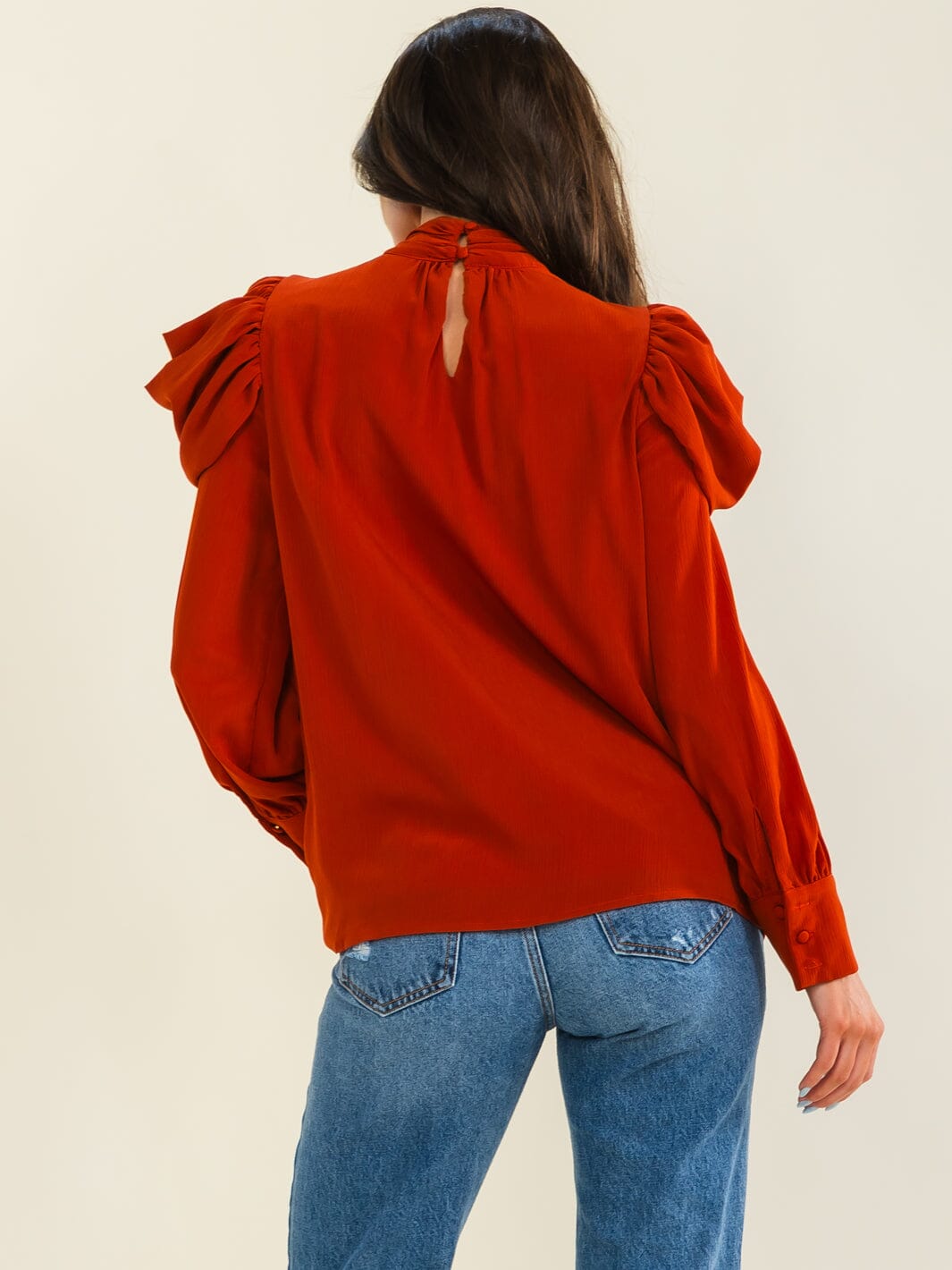 ENTRO WOMEN'S LONG SLEEVE SOLID BLOUSE