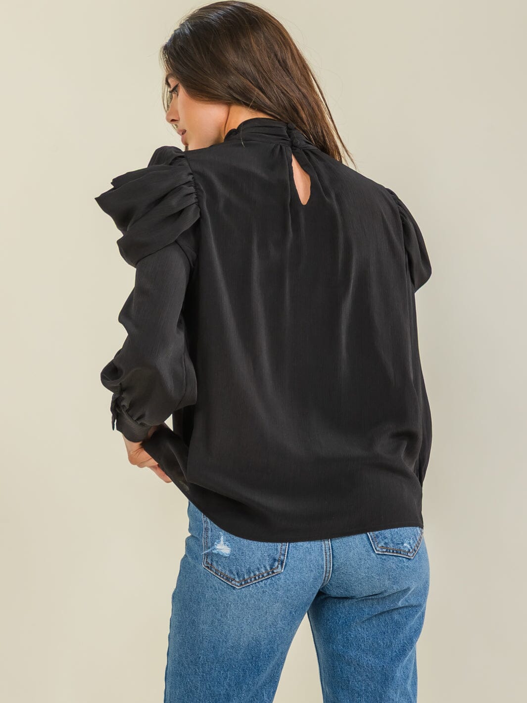 ENTRO WOMEN'S LONG SLEEVE SOLID BLOUSE