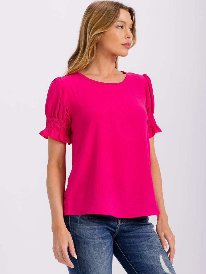 WOMEN'S SHORT PUFF SLEEVE BLOUSE