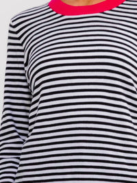 WOMEN'S LONG SLEEVE COLORBLOCK STRIPES TOP
