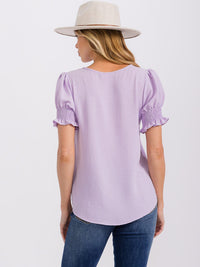 WOMEN'S SHORT PUFF SLEEVE BLOUSE