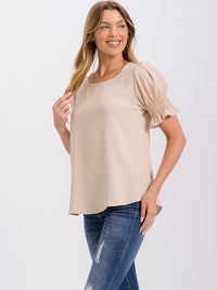 WOMEN'S SHORT PUFF SLEEVE BLOUSE